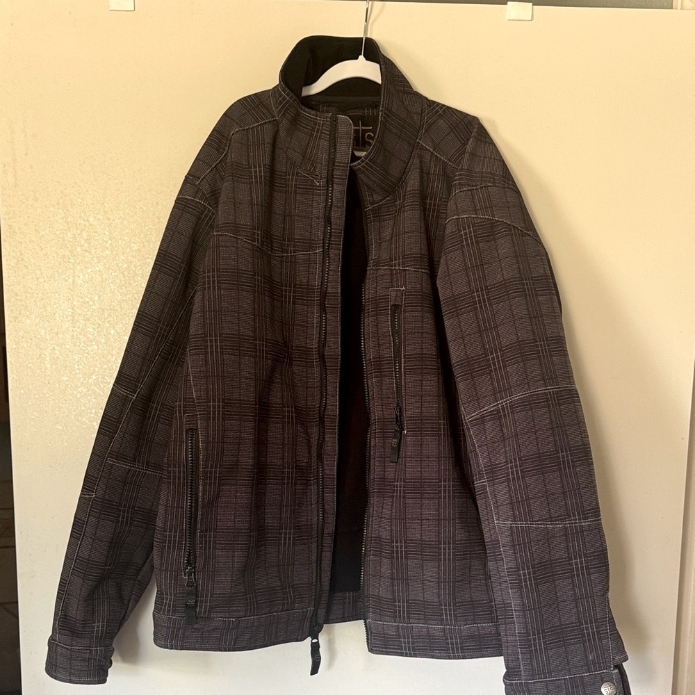 STS Ranchwear Men's Black Plaid Soft Shell Jacket
